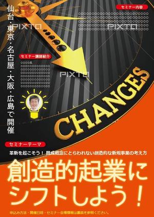 さんの若い世代の経営者や創業予定者、学生向けのビジネスセミナーのチラシデザインへの提案