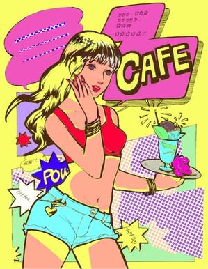 五十嵐 ()さんのアメコミコンセプトCAFEのキャラクターデザインへの提案