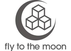 ashramさんの海外展開カフェ「fly to the moon」のロゴへの提案
