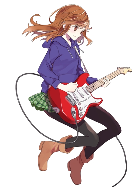 ギターを演奏する少女のイラスト作成の依頼 外注 キャラクターデザイン 制作 募集の仕事 副業 ランサーズ