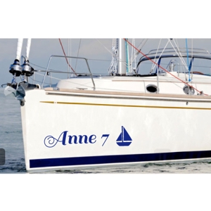 coffee-time (ma-design)さんのヨットの船体に描く「Anne7」の船名ロゴへの提案