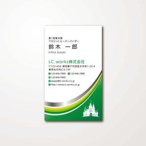 ging_155 (ging_155)さんのメンテナンス及び販売業の会社『ＬＣ．ｗｏｒｋｓ株式会社』の名刺デザインへの提案