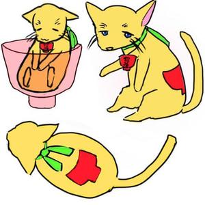 さんの招き猫とわんこが合体したキャラクターデザインへの提案