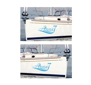 FISHERMAN (FISHERMAN)さんのヨットの船体に描く「Anne7」の船名ロゴへの提案