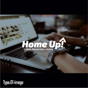 DECO (DECO)さんの簡単ホームページ作成＆運営ツール「Home Up!（ホームアップ）」のロゴへの提案