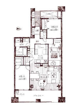 てがきや (tegakiya)さんの間取りの手書き風トレース1点（ＷＥＢサイトで使用）への提案