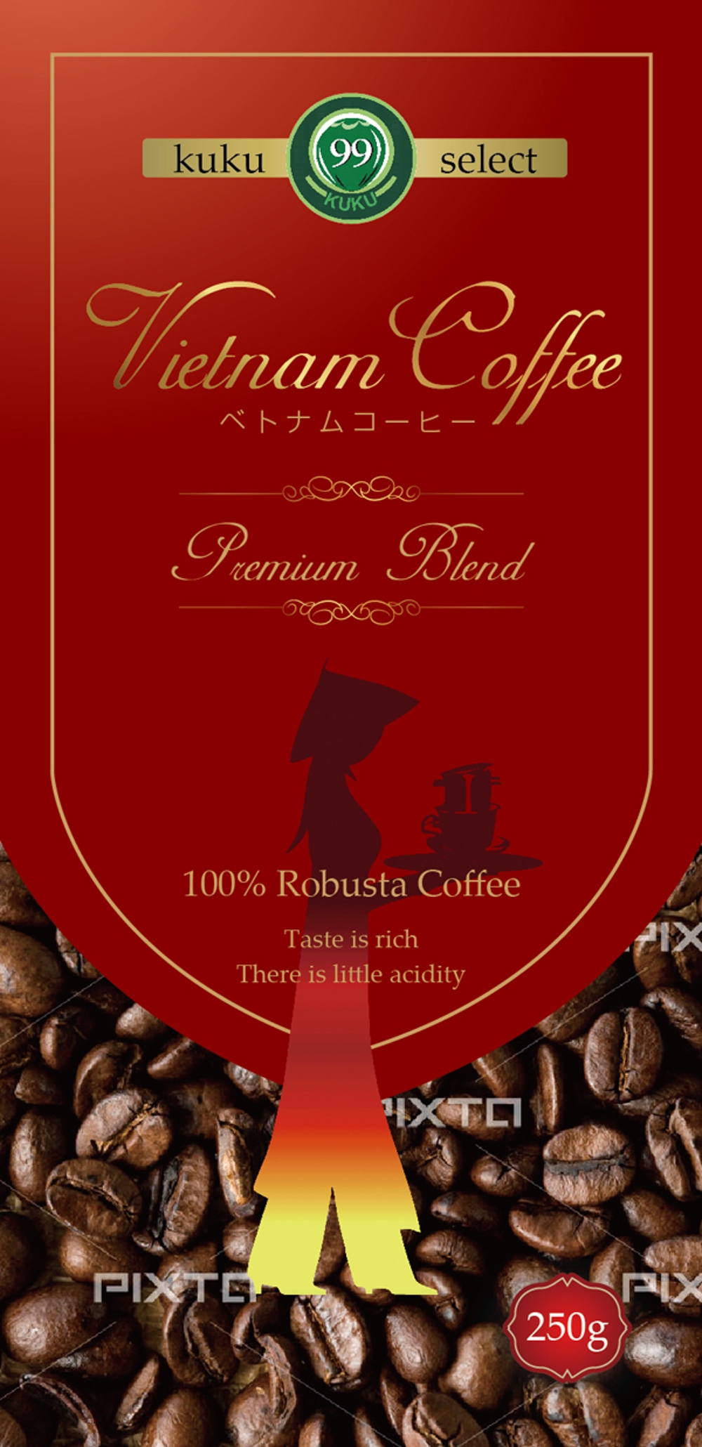 ベトナムコーヒーパッケージのデザイン