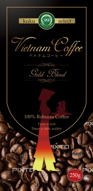 さんのベトナムコーヒーパッケージのデザインへの提案