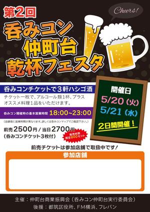 ni_na07さんの仲町台の飲食店参加型イベント　｢呑みコン仲町台！乾杯フェスタ｣のポスター制作への提案