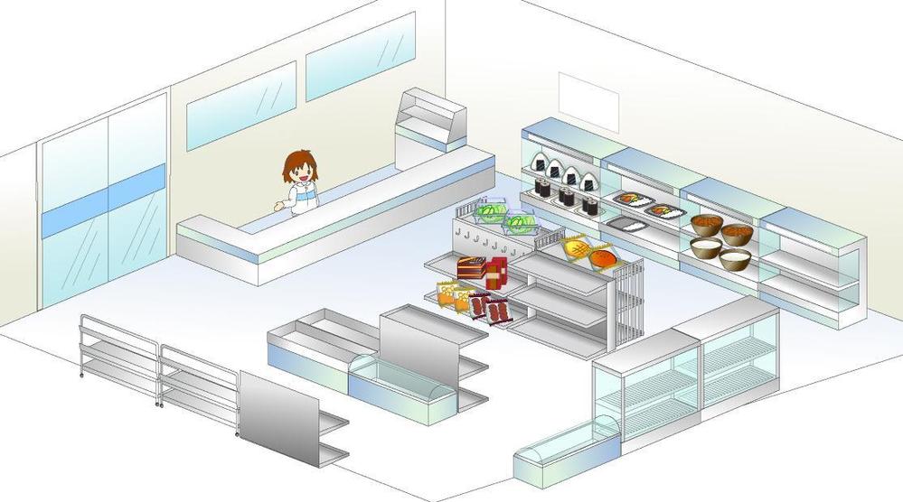 コンビニの店内イラストの制作！