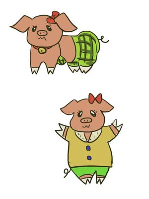 のんぼ (nonbo)さんのかわいい動物(ミニブタ)のイラストへの提案