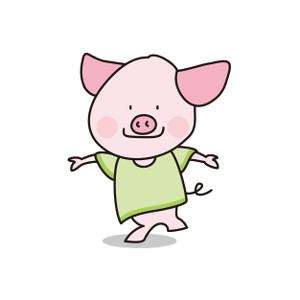 さんのかわいい動物(ミニブタ)のイラストへの提案