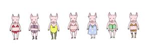 kumaojiroさんのかわいい動物(ミニブタ)のイラストへの提案
