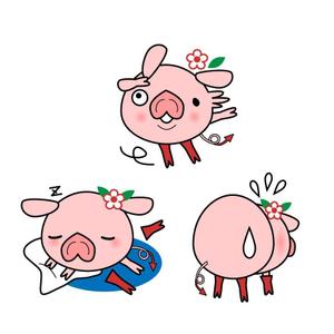 yu77ha ()さんのかわいい動物(ミニブタ)のイラストへの提案