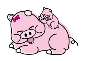 shima67 (shima67)さんのかわいい動物(ミニブタ)のイラストへの提案