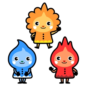 sai (sai110)さんの火・水・太陽をイメージした企業のキャラクターデザインへの提案