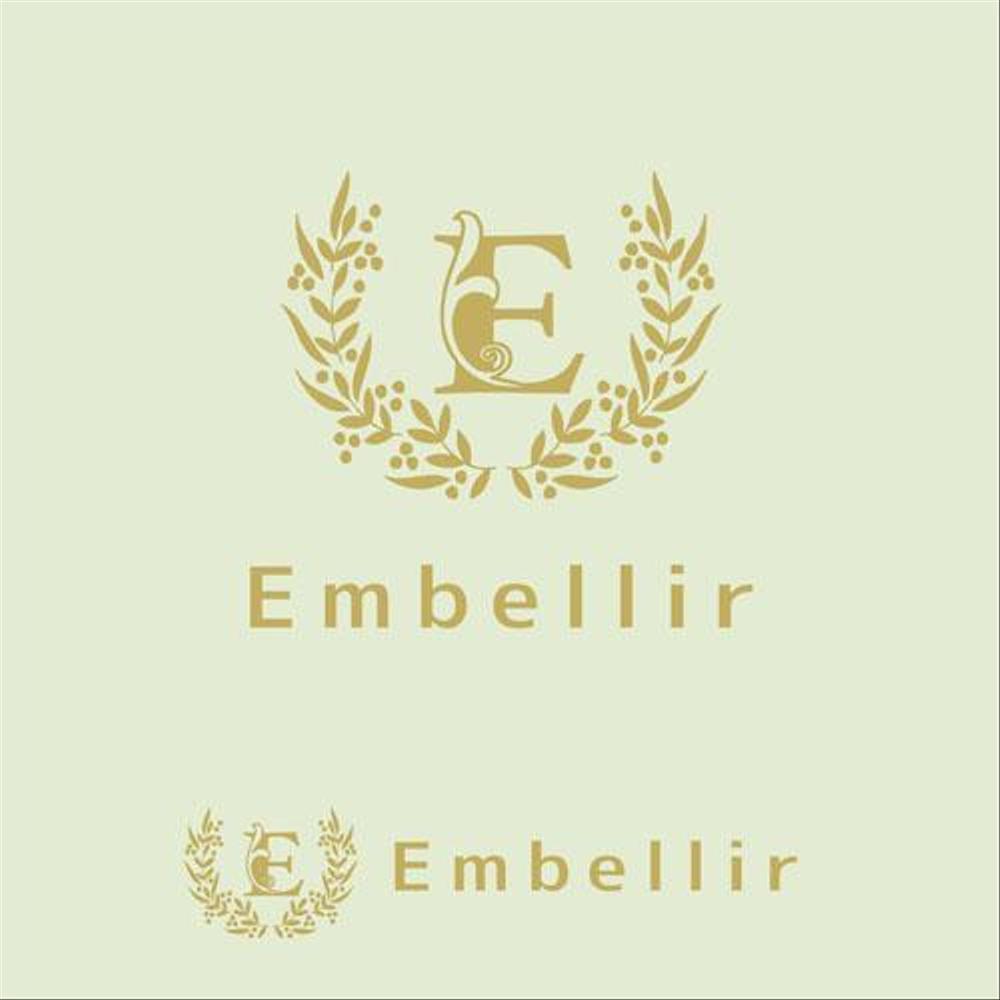 化粧品メーカー会社　社名「Embellir」のロゴ　