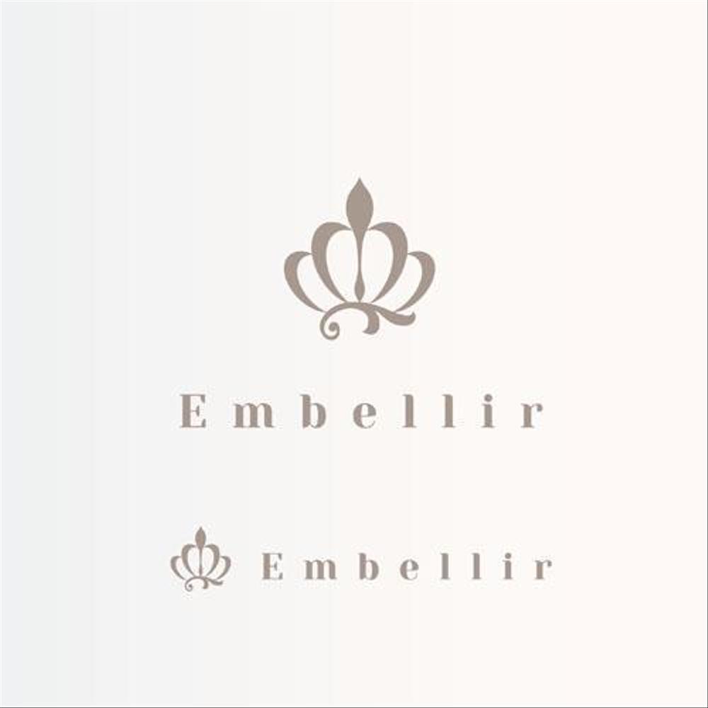 化粧品メーカー会社　社名「Embellir」のロゴ　