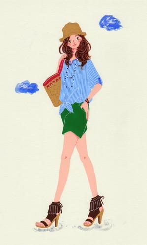 遠藤ナミコ ()さんの女性誌やファッション誌の表紙に使えるような女性のイラストへの提案