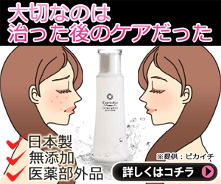 とりにく (niwatori8)さんのニキビ痕専用化粧水「リプロスキン」のイラストのバナーを作成してください。への提案