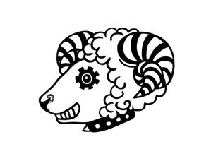 須田やよい (gozei)さんのロックテイストのある羊のイラスト（キャラクター）顔（頭）部分アップ希望への提案