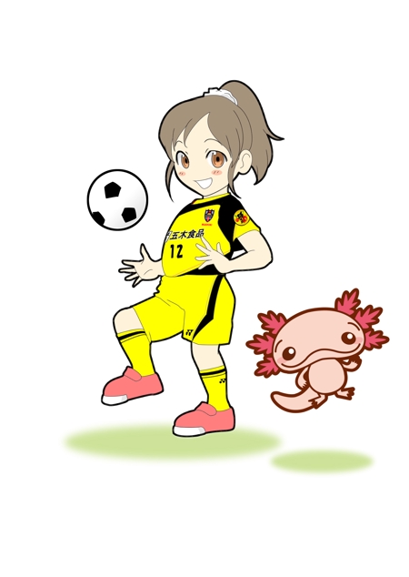 Keito Fさんの事例 実績 提案 サッカー女子 女の子 のイラスト