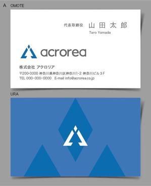detail_works ()さんの株式会社アクロリア（acrorea, Inc. ）の名刺デザインへの提案