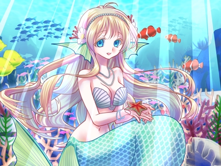天青 (astrebleu07)さんの可愛くセクシーな人魚姫のイラストへの提案