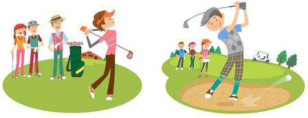 アオヤマユウイチ (heko)さんの40代以降のゴルフをしている人のイラストへの提案