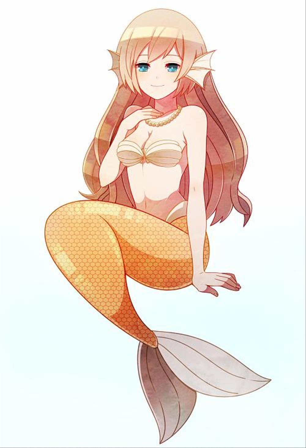 可愛くセクシーな人魚姫のイラスト