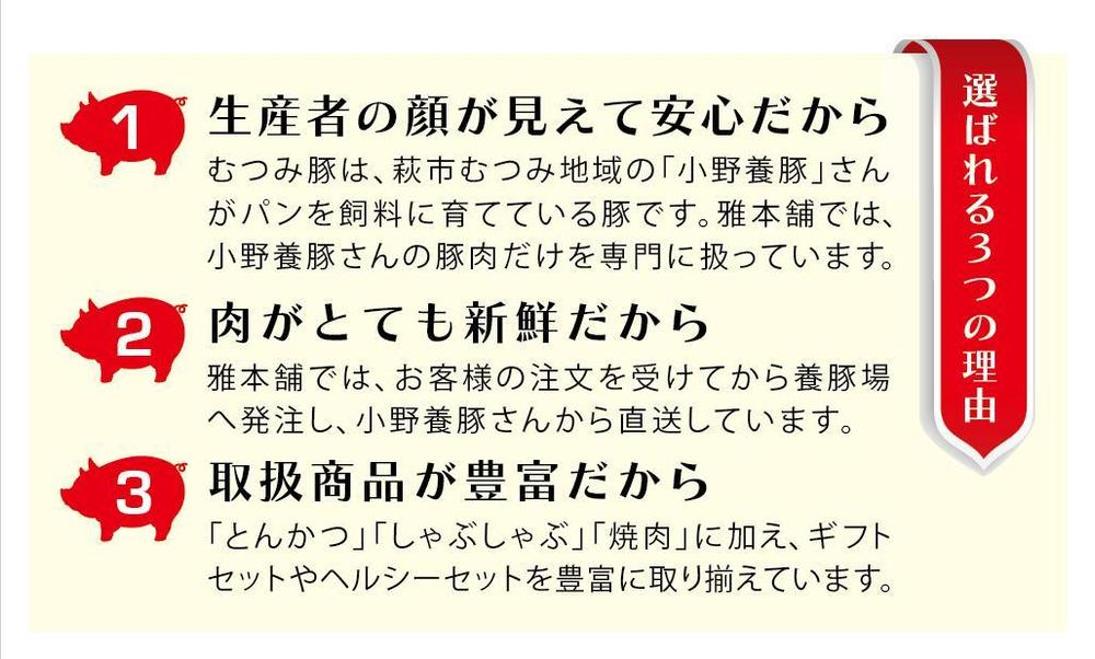 豚肉通販ショップ「雅本舗」のショップカードデザイン作成