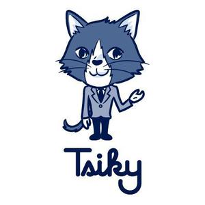 koromiru (koromiru)さんの文房具店「Tsiky」のキャラクターロゴ(猫)への提案