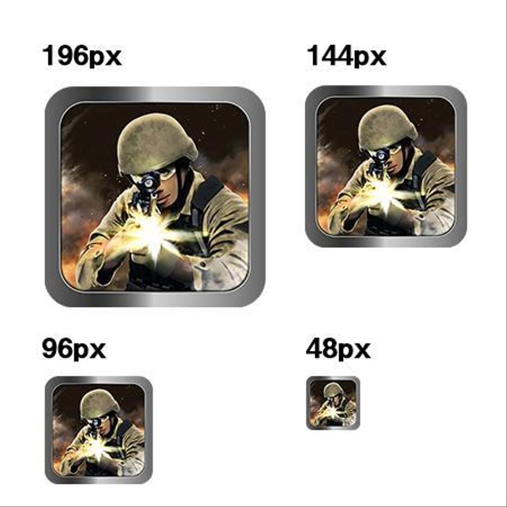 スマホアクションゲーム(FPS)のメインアイコン作成