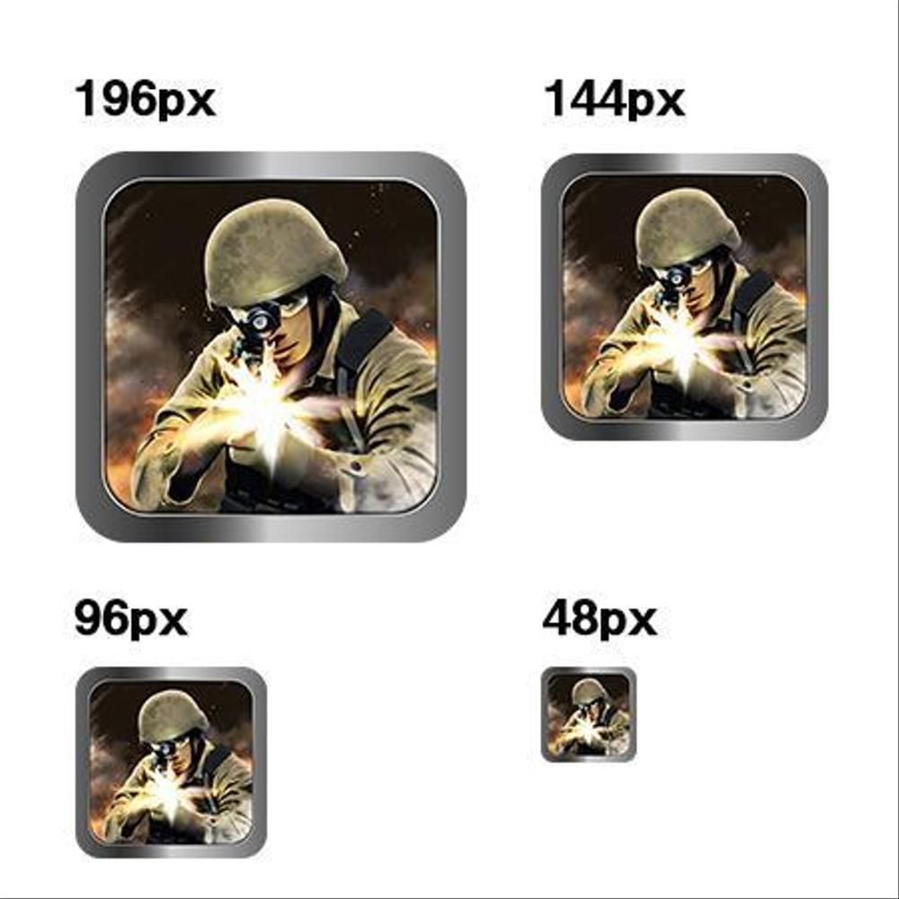 スマホアクションゲーム(FPS)のメインアイコン作成