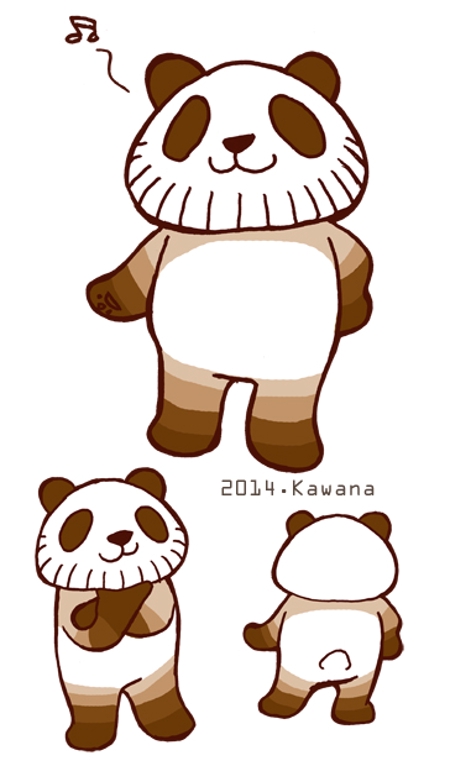 Rakugakick Kawanaさんの事例 実績 提案 髭の生えたかわいいパンダのキャラクターデザイン Lineスタンプ用 初めてご連絡をいたし クラウドソーシング ランサーズ