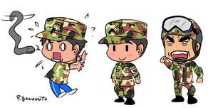 山本　利恵子 (R_Yamamoto)さんのLINEスタンプ制作（自衛官キャラ・簡単な手書きイラストを参考に）への提案