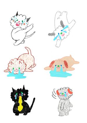 Yaidef ()さんのLINEスタンプ　犬＆猫のキャラクターデザインをお願い致します。への提案