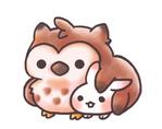 なれしか (naresika)さんのふくろう（みみずく）とうさぎのイラストへの提案