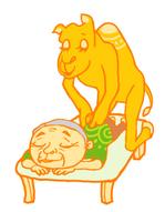 まざ (ottu)さんのらくだが施術するイラストへの提案