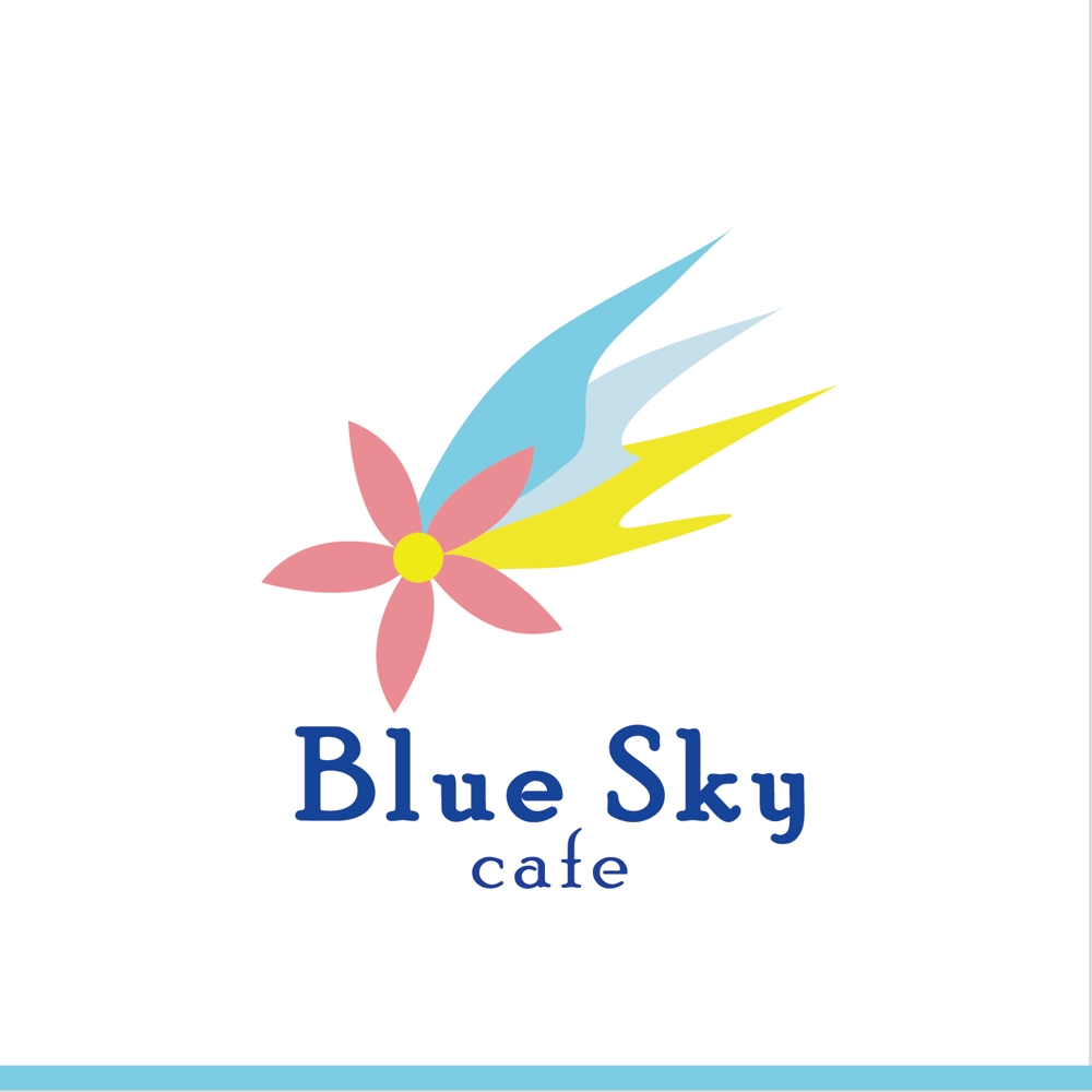 新規オープンの南国系カフェ「Blue Sky Cafe」のロゴ