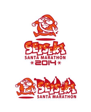 masato_illustrator (masato)さんのサンタクロースだらけのマラソン大会「聖蹟サンタマラソン」の大会ロゴへの提案