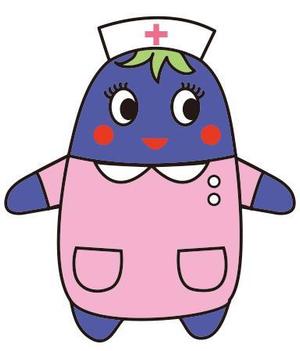 mmart (mmart)さんの野菜の茄子がナース（看護師）服を着ているキャラクター（なす子）への提案