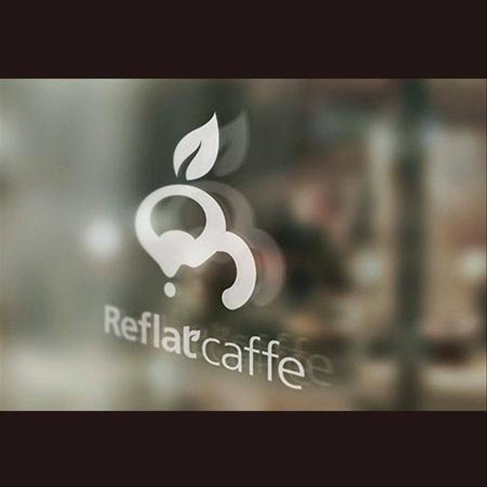 フレッシュジュースの「Reflat caffe」カフェのロゴ