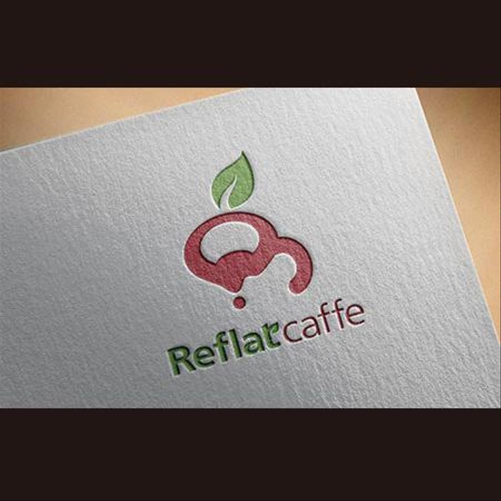 フレッシュジュースの「Reflat caffe」カフェのロゴ