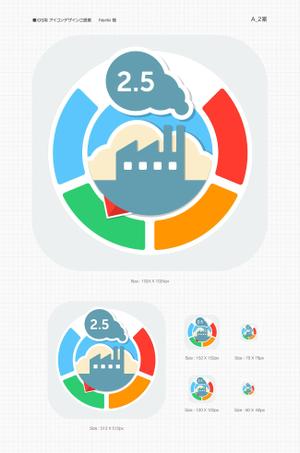 icre8 (icre8there4iam)さんのiPhone Android アプリ「大気汚染予報（PM2.5と黄砂の予測）」のアイコンへの提案