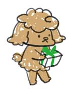 e--nさんのLINEスタンプ販売セット　犬(茶色のトイプードル)のキャラクターへの提案
