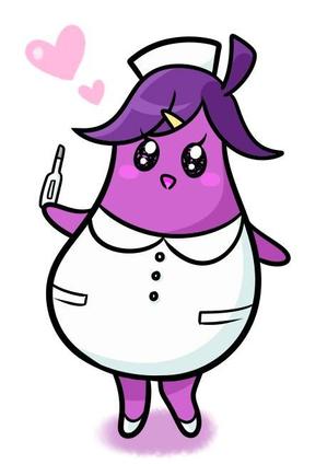 福留 和 (nono1211)さんの野菜の茄子がナース（看護師）服を着ているキャラクター（なす子）への提案