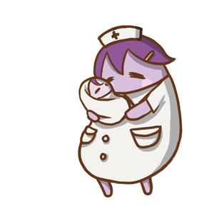 -28- (-28-)さんの野菜の茄子がナース（看護師）服を着ているキャラクター（なす子）への提案