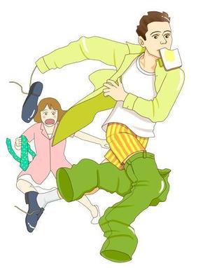 kiri (beet)さんの「走りながら着替える」にふさわしいイラストへの提案