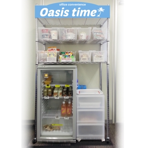 元気な70代です。 (nakaya070)さんの事業所内無人コンビニ売店「Oasis time」の看板への提案